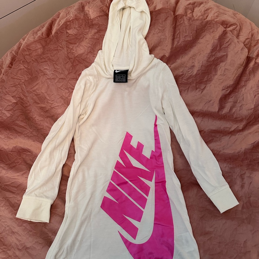 Nike White Hoodie with Black Tag